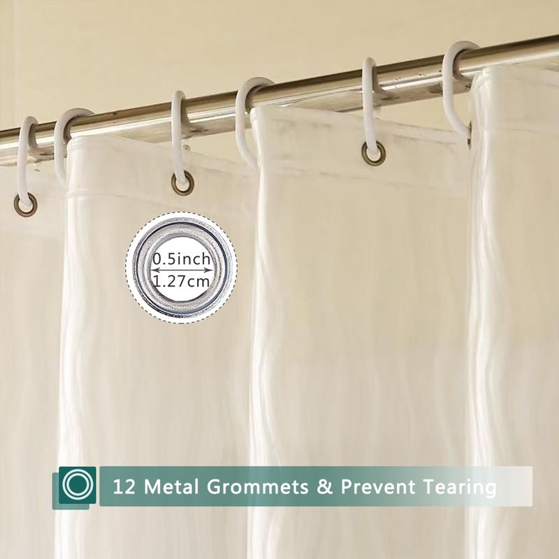 jssablo Shower Curtain Liner, 100% Waterproof Eva Shower Curtains with 3 Duty Heavy Bottom Magnets and 12 Rust Proof Grommets, 72x72 Weighted Shower Liner for Shower Stall, Bathtubs - Image 2